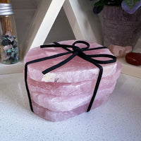 סט תחתיות מאבן רוז קוורץ