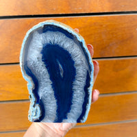 מנורה מאבן אגת כחולה