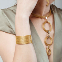 תכשיטים אקולוגיים מיוחדים בעבודת יד, צמה הזהב, צמיד זהב עבה