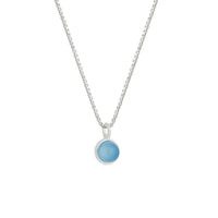 שרשרת כסף עם אבן אגת כחולה